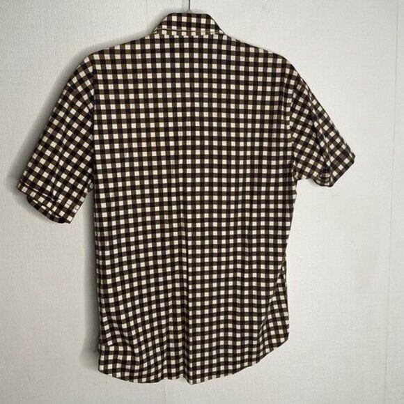 Ronaldo Long Sleeve Button Up Shirt Men Size X Large Beige/Navy Plaid Logo RND - Picture 11 of 12